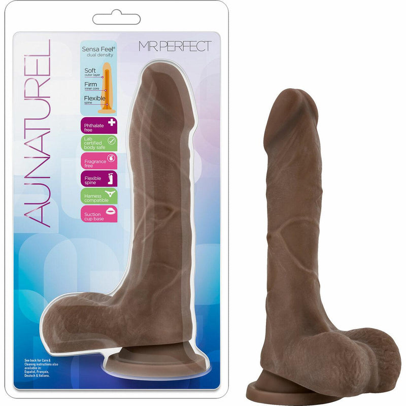 Au Naturel Mr. Perfect Chocolate Realistic Dildo - 8.50 Inches | Blush - The Dildo Hub