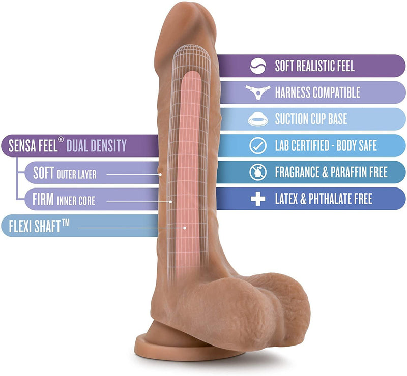 Au Naturel Mr. Perfect Mocha Realistic Dildo - 8.50 Inches | Blush - The Dildo Hub