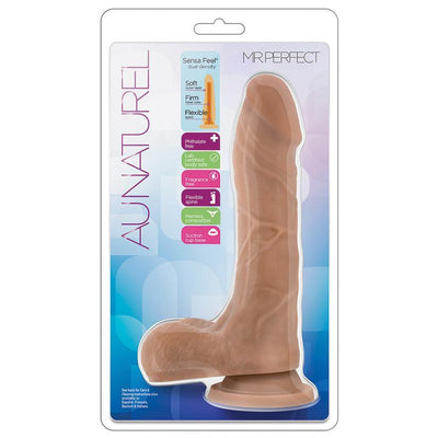 Au Naturel Mr. Perfect Mocha Realistic Dildo - 8.50 Inches | Blush - The Dildo Hub