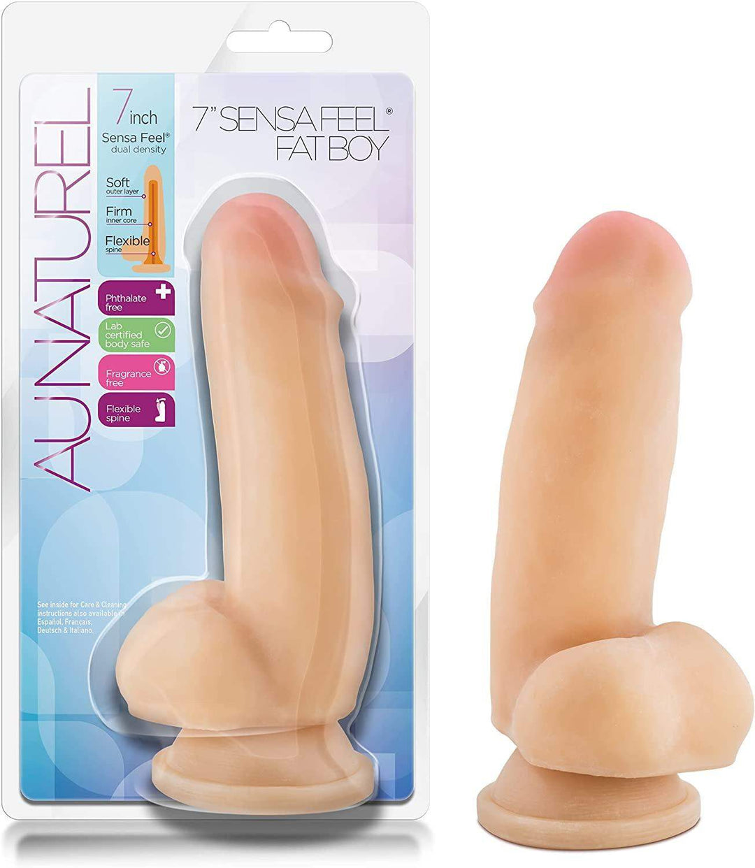 Au Naturel Sensa Feel® Beige Fat Boy Realistic Dildo - 7 Inches | Blush - The Dildo Hub
