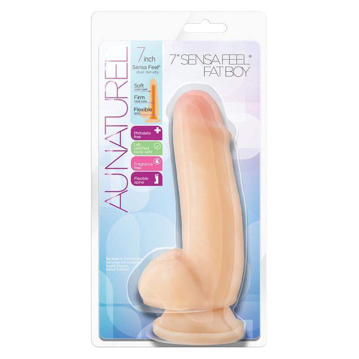 Au Naturel Sensa Feel® Beige Fat Boy Realistic Dildo - 7 Inches | Blush - The Dildo Hub