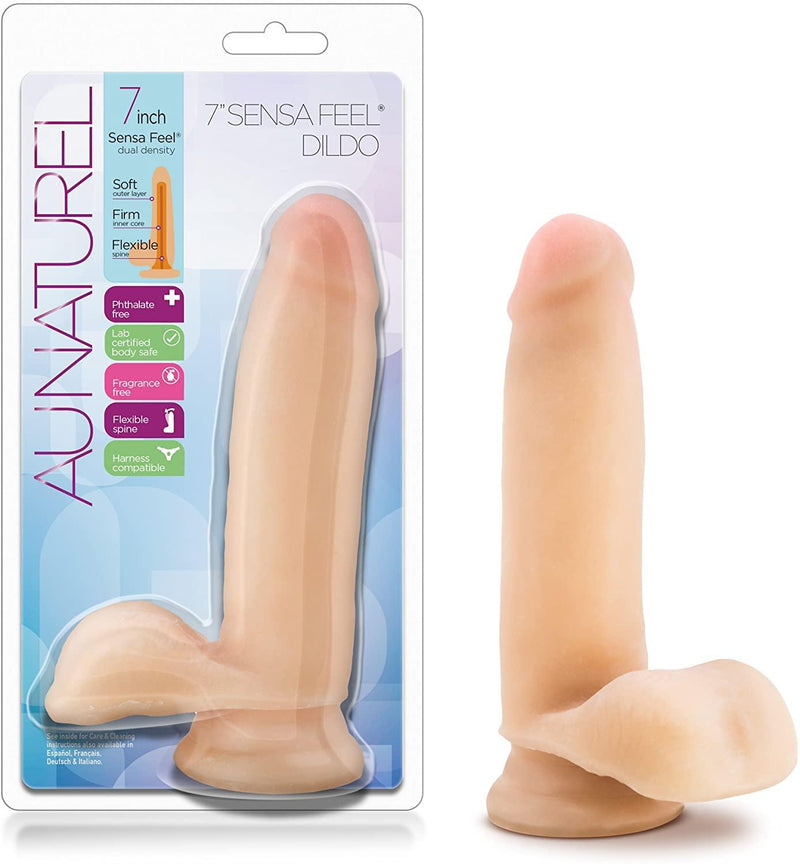 Au Naturel Sensa Feel® Beige Realistic Dildo - 7 Inches | Blush - The Dildo Hub