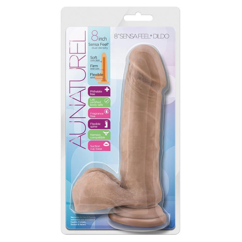 Au Naturel Sensa Feel® Latin Realistic Dildo - 8 Inches | Blush - The Dildo Hub