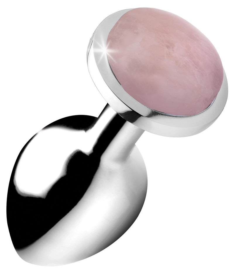 Authentic Rose Quartz Gemstone Anal Plug - Medium - The Dildo Hub