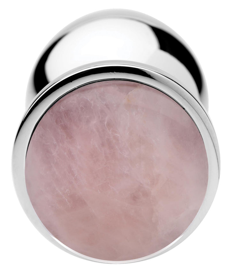 Authentic Rose Quartz Gemstone Anal Plug - Medium - The Dildo Hub