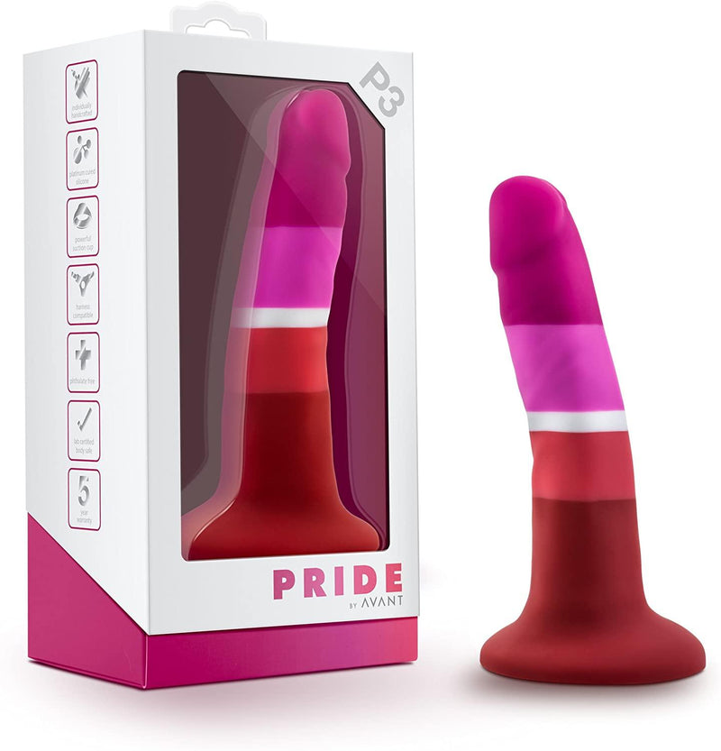 Avant Pride P3 Beauty Silicone Dildo With Suction Cup Base - 5.50 Inches | Blush - The Dildo Hub