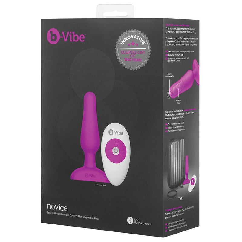 B-Vibe Novice Plug-Fuchsia - The Dildo Hub