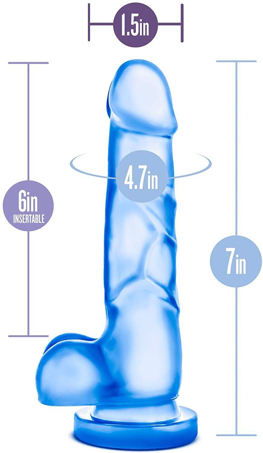 B Yours Sweet N Hard Blue Realistic Dildo - 7 Inches | Blush - The Dildo Hub