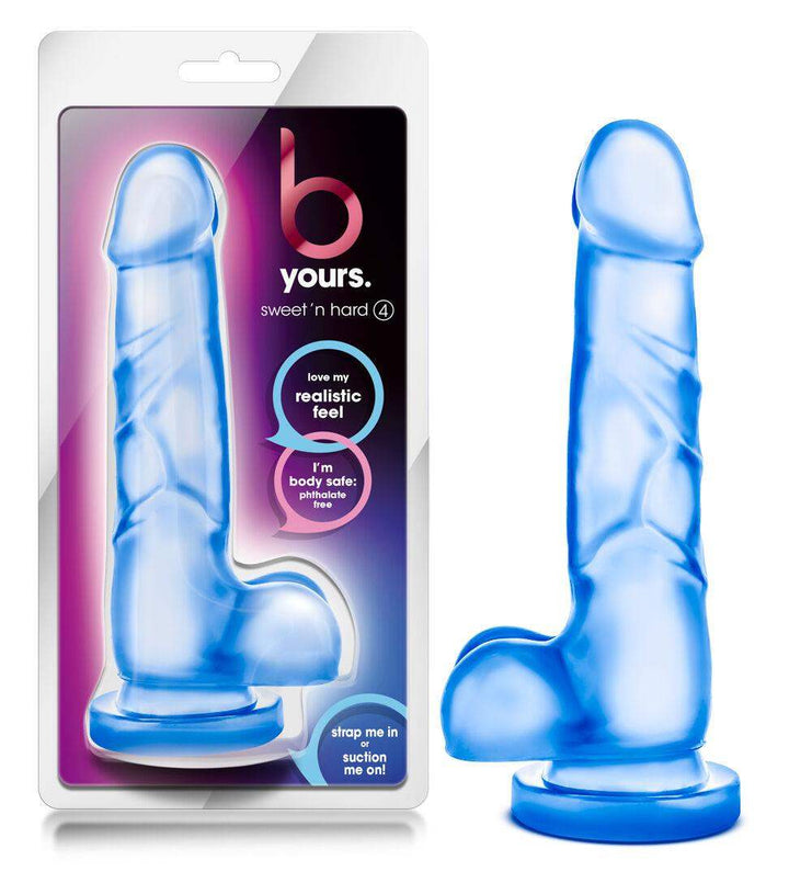 B Yours Sweet N Hard Blue Realistic Dildo - 7 Inches | Blush - The Dildo Hub