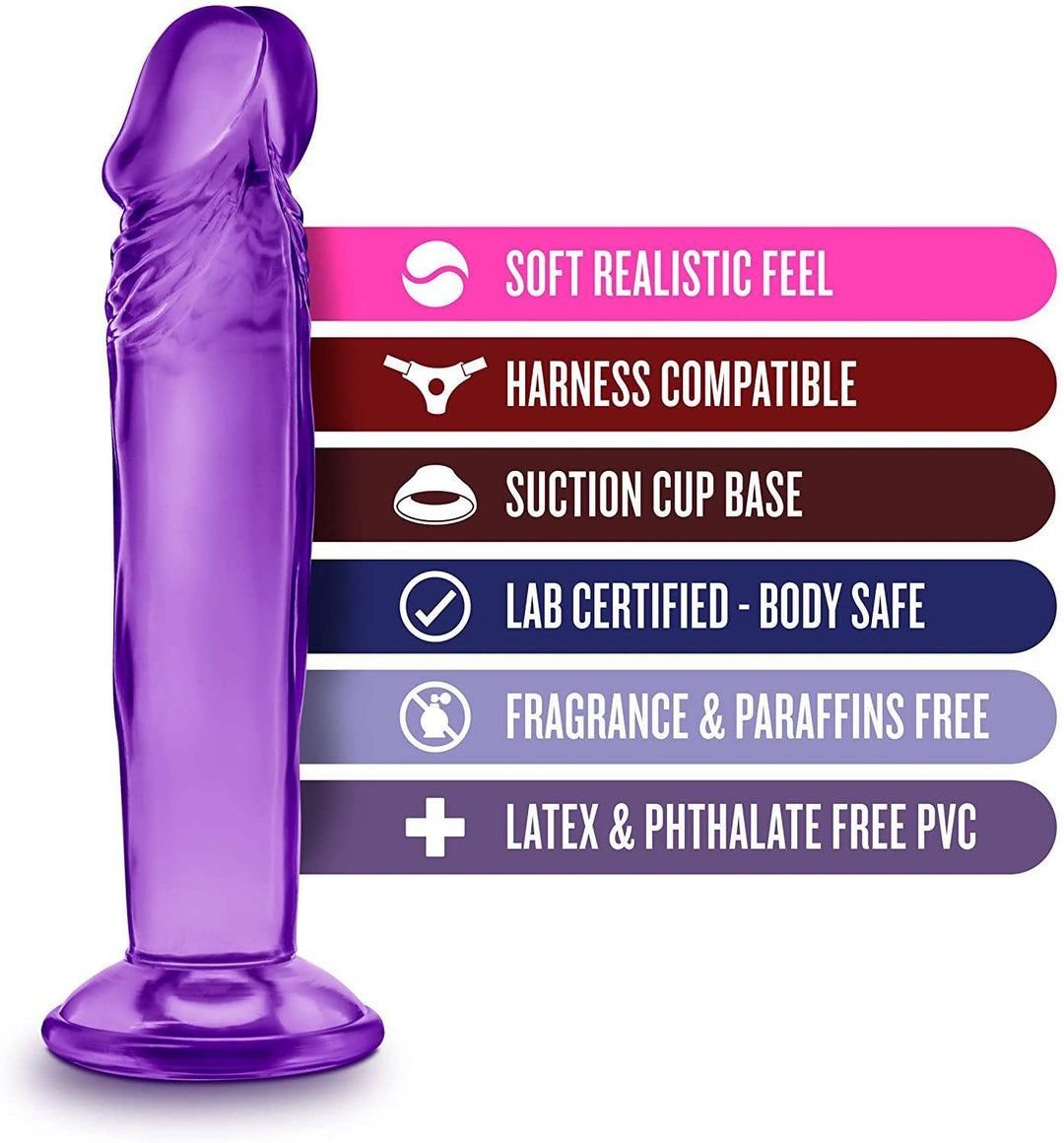 B Yours Sweet N Small Purple Realistic Dildo - 6 Inches | Blush - The Dildo Hub