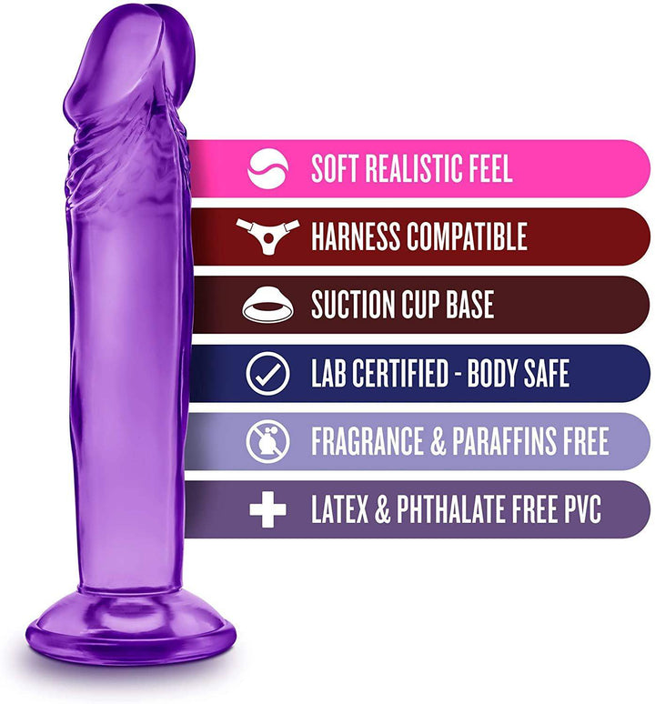 B Yours Sweet N Small Purple Realistic Dildo - 6 Inches | Blush - The Dildo Hub