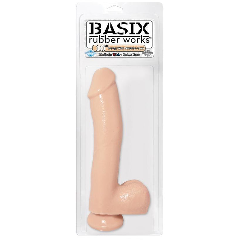 Basix Flesh Realistic Dildo With Suction Cup - 10 Inches | Pipedream - The Dildo Hub