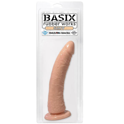 Basix Flesh Slim Realistic Dong With Suction Cup - 7 Inches | Pipedream - The Dildo Hub