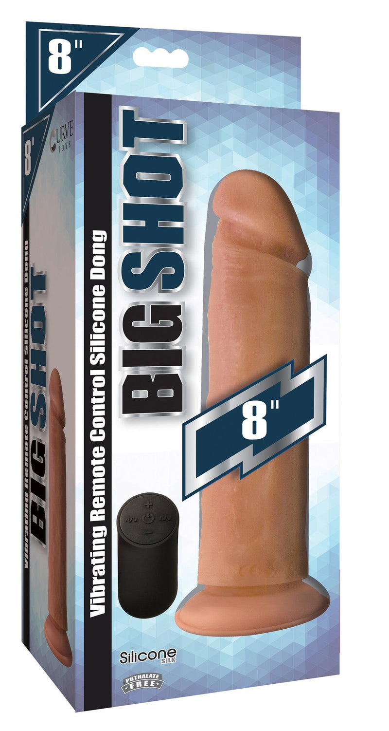 Big Shot Vibrating Remote Control Silicone Dildo - 8 Inch - The Dildo Hub