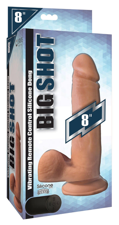 Big Shot Vibrating Remote Control Silicone Dildo with Balls - 8 Inch - The Dildo Hub