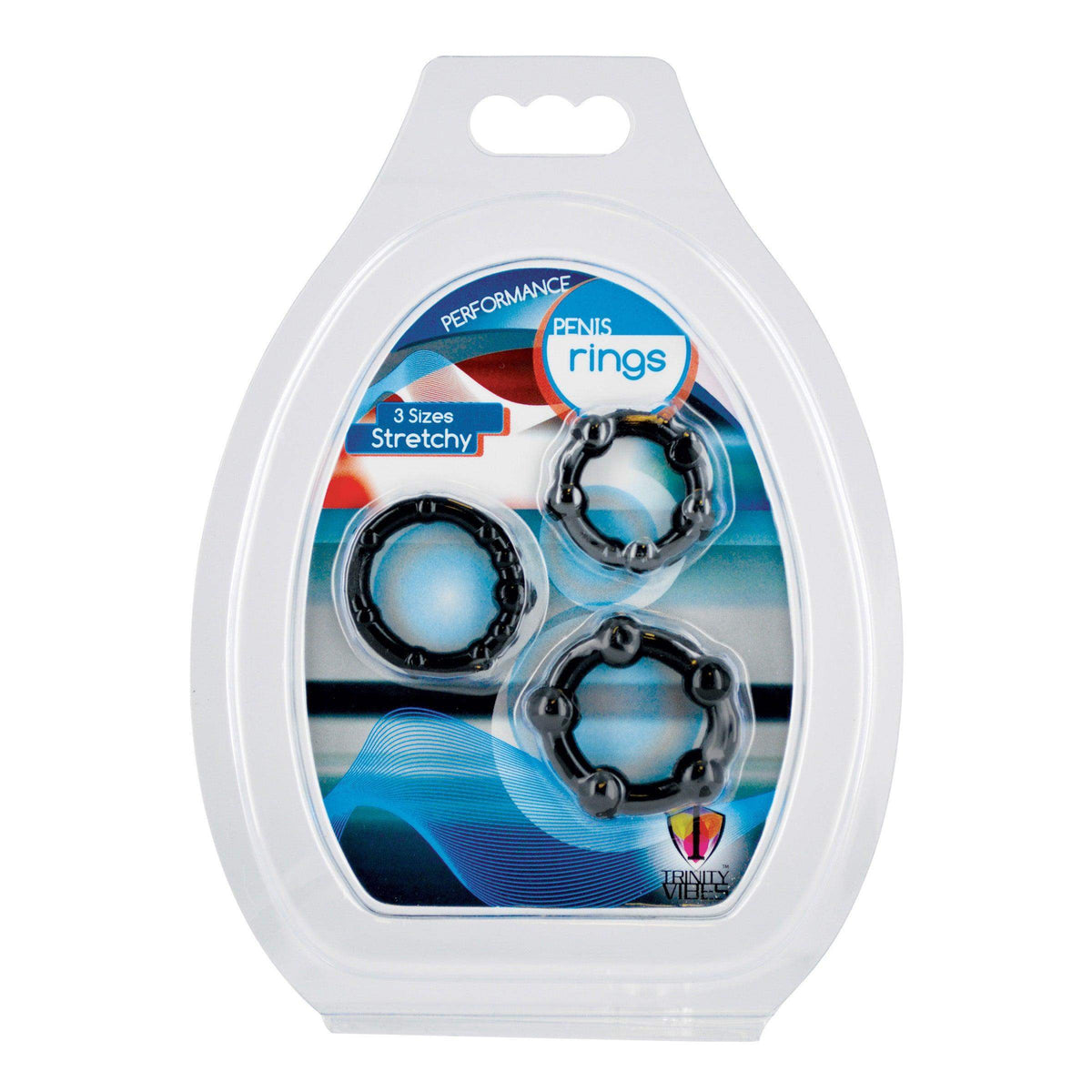 Black Performance Erection Rings - Packaged - The Dildo Hub