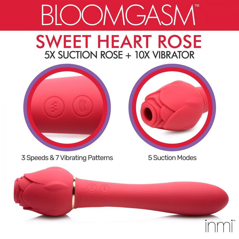 Bloomgasm Sweet Heart Rose Clit Suction Vibrator - The Dildo Hub