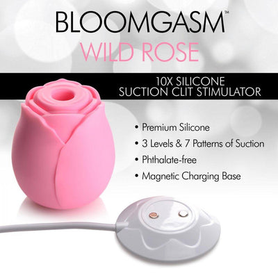 Bloomgasm Wild Rose 10X Suction Clit Stimulator - Pink - The Dildo Hub