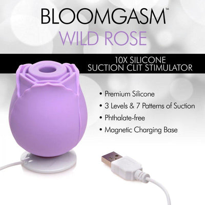 Bloomgasm Wild Rose 10X Suction Clit Stimulator - Purple - The Dildo Hub