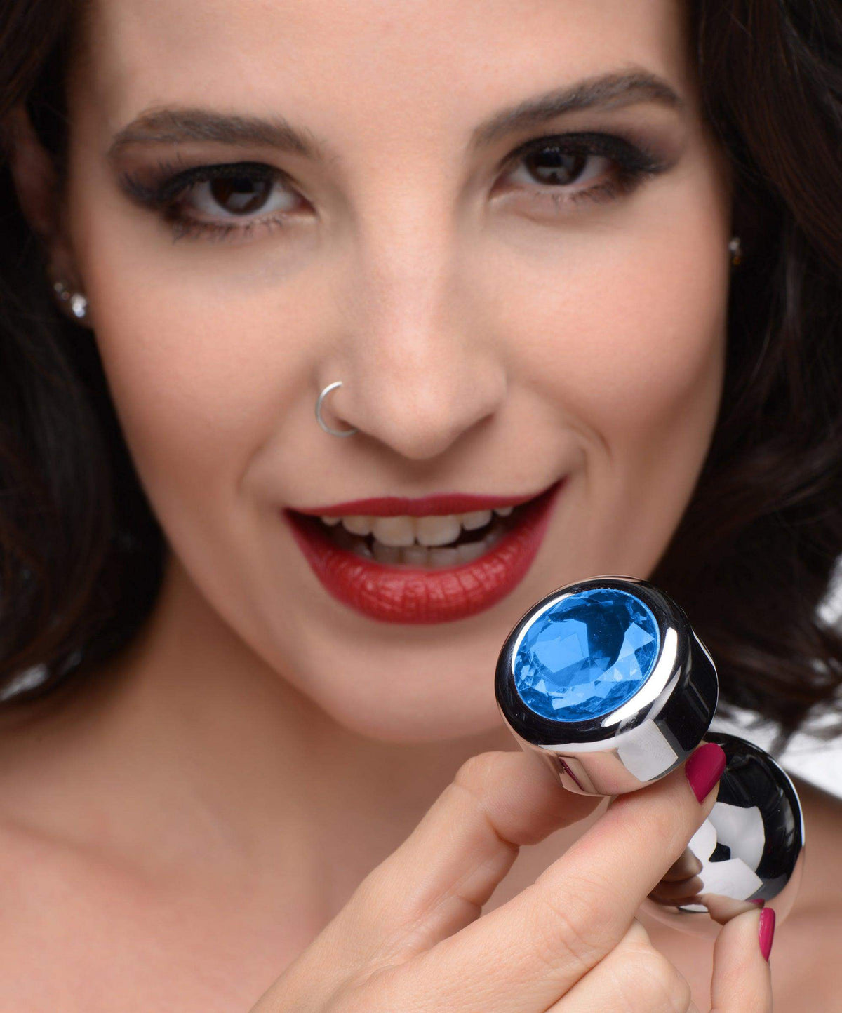 Blue Gem Weighted Anal Plug - Large - The Dildo Hub