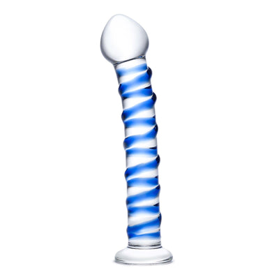 Blue Spiral Glass Dildo - The Dildo Hub