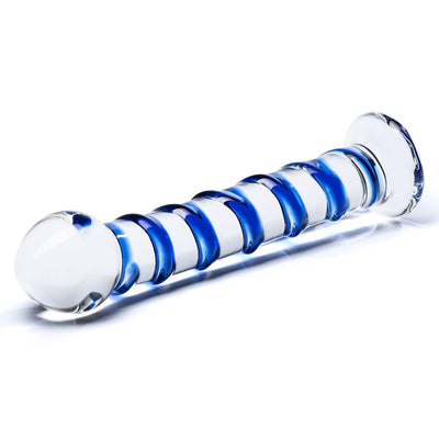 Blue Spiral Glass Dildo - The Dildo Hub