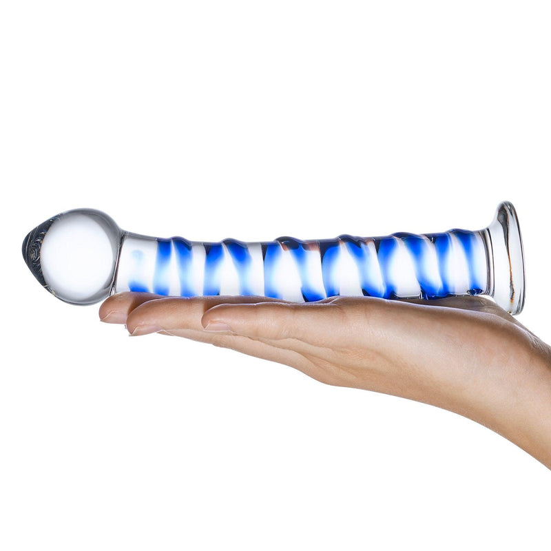 Blue Spiral Glass Dildo - The Dildo Hub