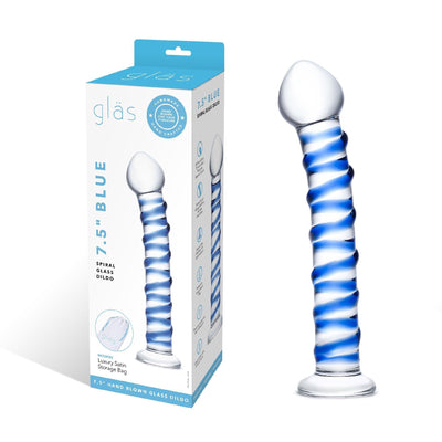 Blue Spiral Glass Dildo - The Dildo Hub