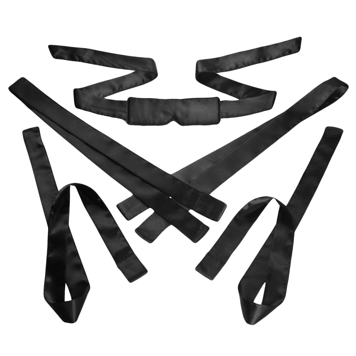 Bordeaux 5 Piece Satin Bondage Set - Black - The Dildo Hub