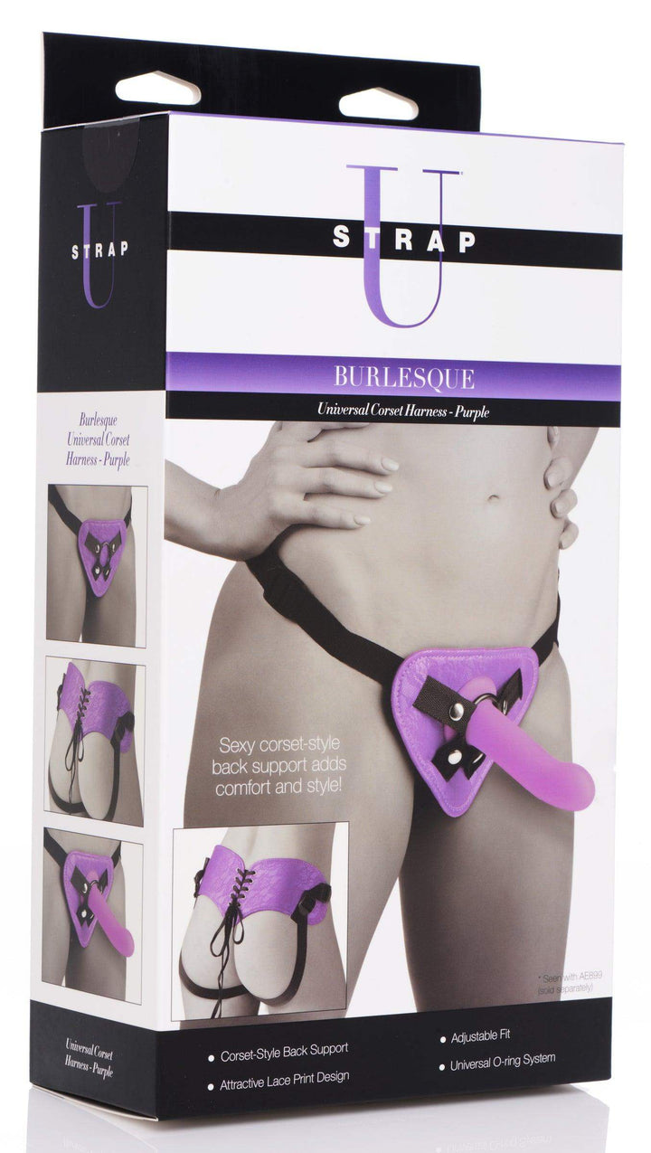 Burlesque Universal Corset Harness - Purple - The Dildo Hub