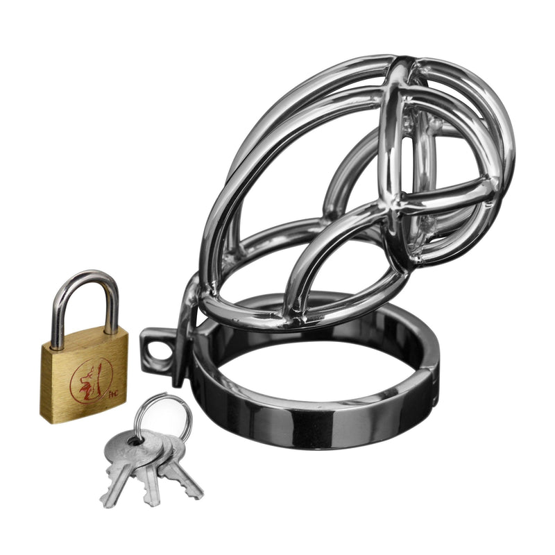 Captus Stainless Steel Locking Chastity Cage - The Dildo Hub