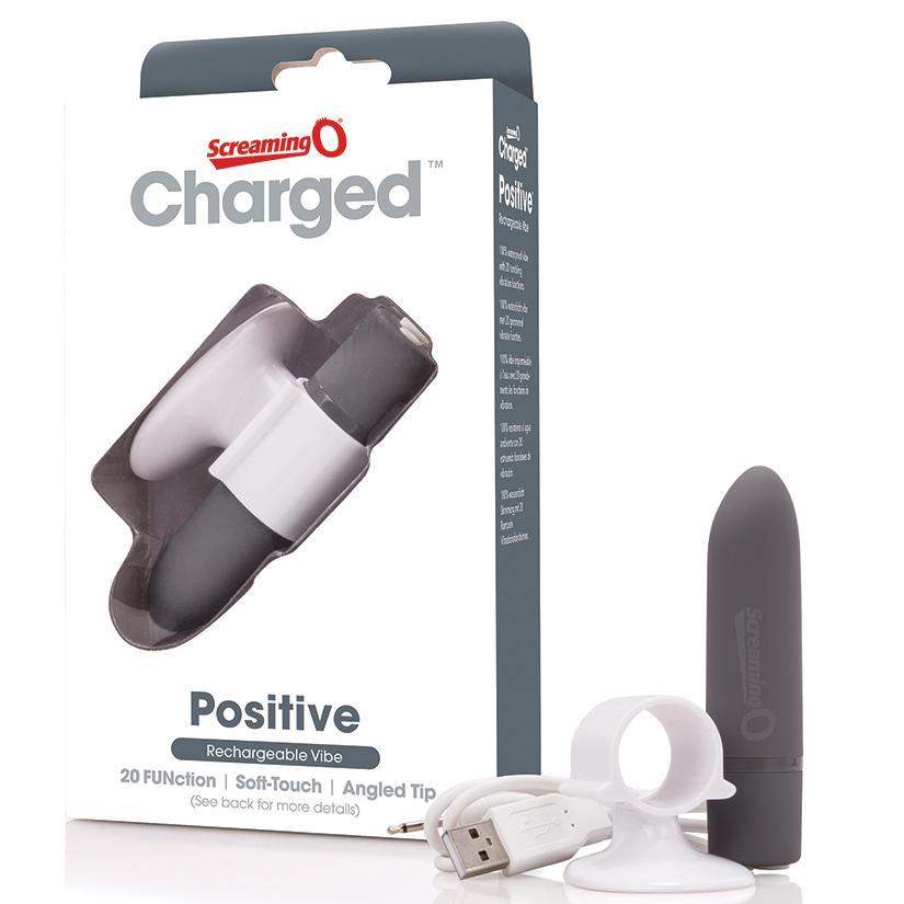 Charged Positive Rechargeable Grey Finger Vibrator | ScreamingO - The Dildo Hub