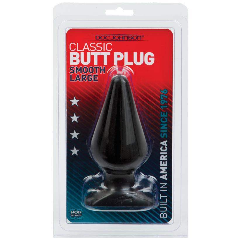 Classic Butt Plug Smooth - Large - Black - The Dildo Hub