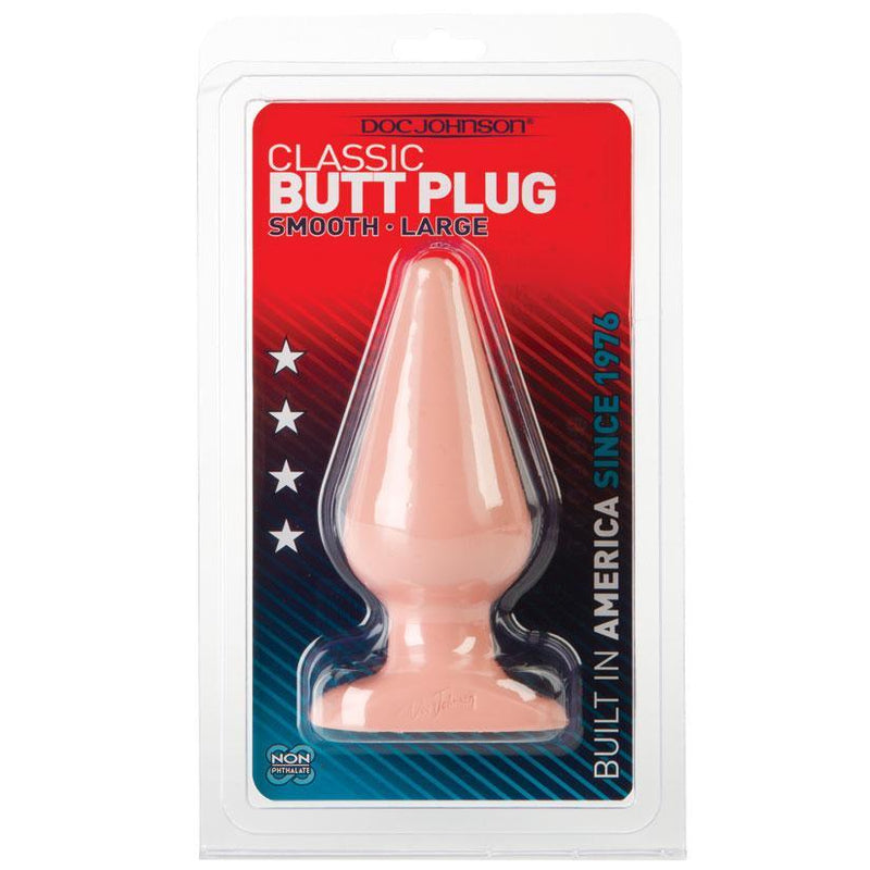 Classic Butt Plug Smooth - Large - White - The Dildo Hub