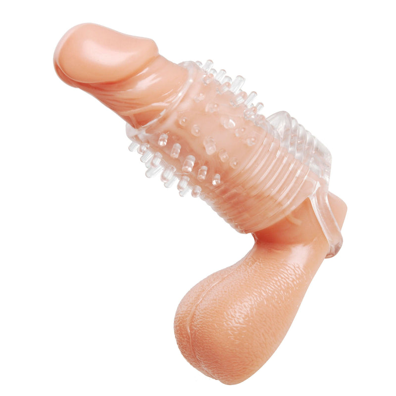 Clear Sensations Vibrating Textured Erection Sleeve - The Dildo Hub