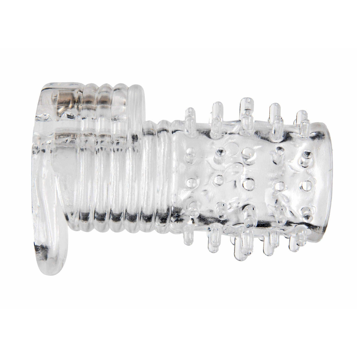Clear Sensations Vibrating Textured Erection Sleeve - The Dildo Hub