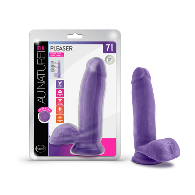 Au Naturel Bold Pleaser Purple Realistic Dildo - 7 Inches | Blush