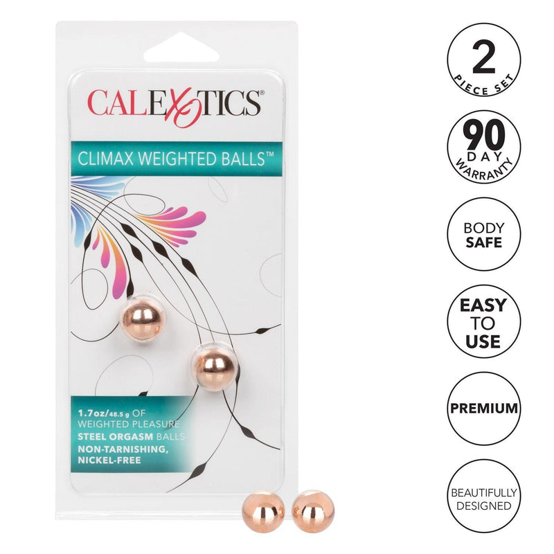 Climax Weighted Kegel Balls - Gold | CalExotics - The Dildo Hub