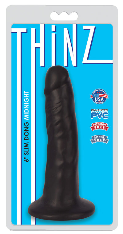 Thinz 6 Inch Slim Realistic Dong - Dark Dildos from Thinz
