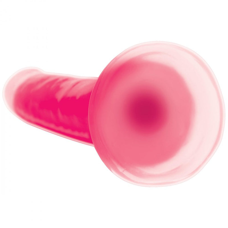 7 Inch Glow-in-the-Dark Silicone Dildo - Pink