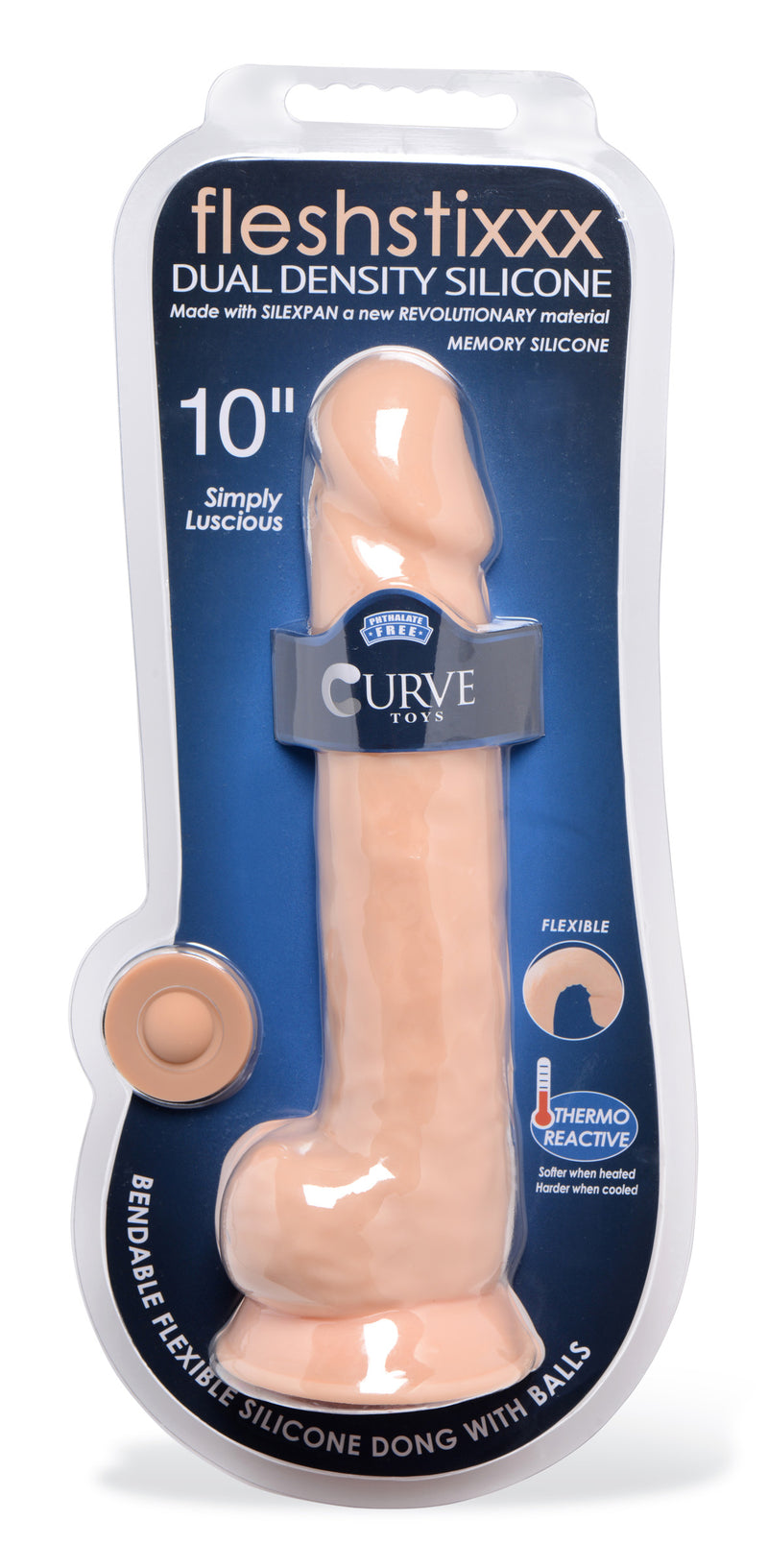 Silexpan Light Realistic Dildo with Balls - 10 Inch suction-cup-dildos from Fleshstixxx