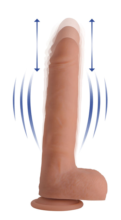 Vibrating & Thrusting Remote Control Silicone Dildo - 10 Inch Dildos from Big Shot