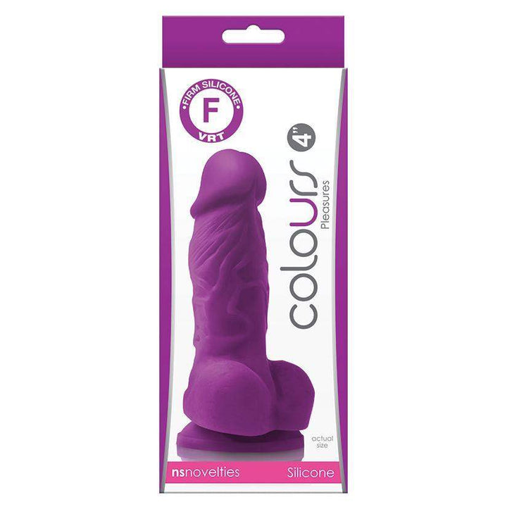 Colours Pleasures Purple Realistic Silicone Dildo - 4 Inches | NS Novelties - The Dildo Hub