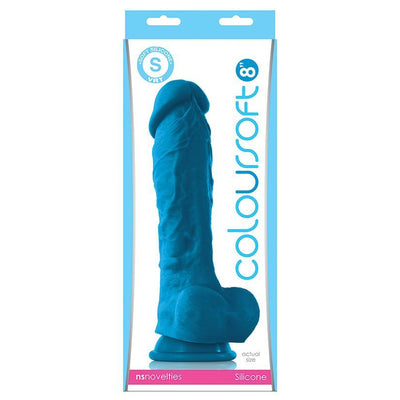 Coloursoft Soft Blue Realistic Dildo - 8 Inches | NS Novelties - The Dildo Hub