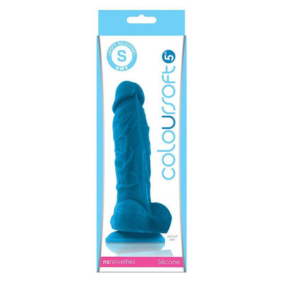 ColourSoft Soft Silicone Blue Realistic Dildo - 5 Inches | NS Novelties - The Dildo Hub