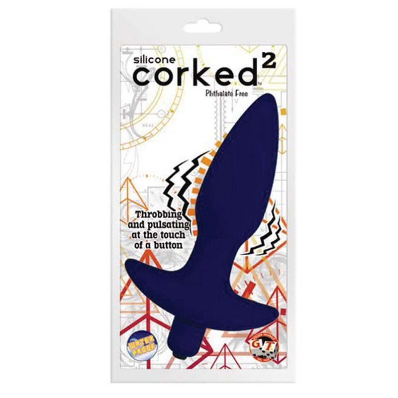 Corked 2 Vibrating Butt Plug Small-Blue - The Dildo Hub