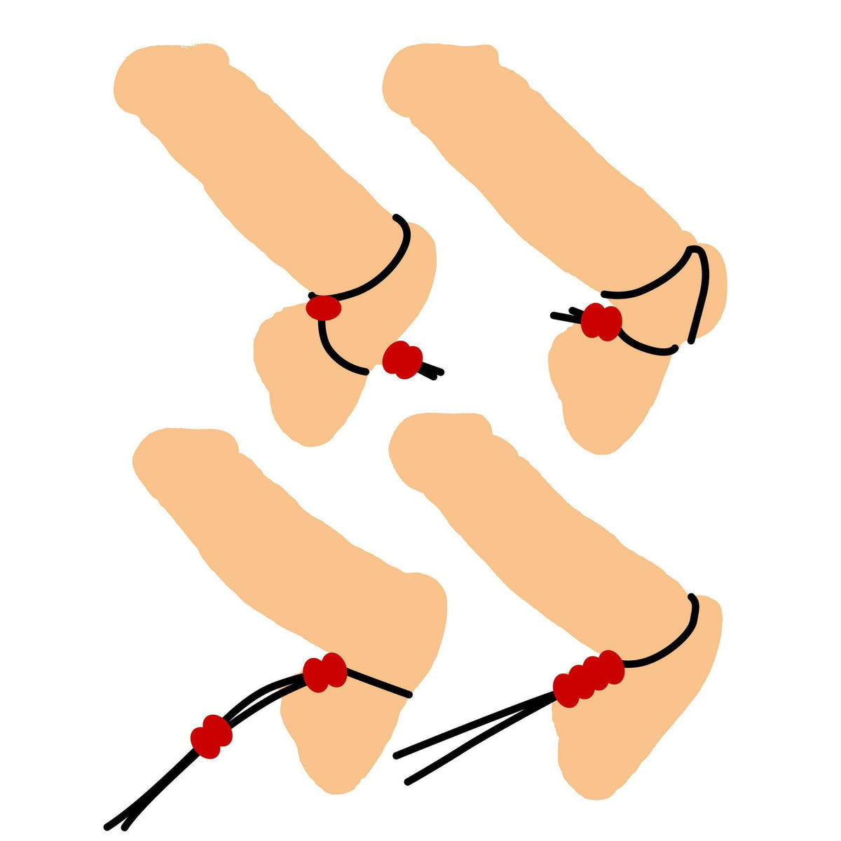 Crimson Tied Bolo Lasso Style Adjustable Cock Ring - The Dildo Hub
