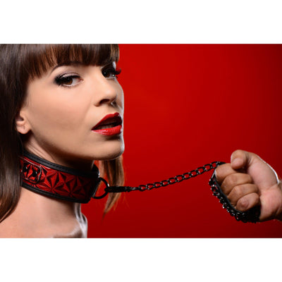 Crimson Tied Collar with Leash - The Dildo Hub