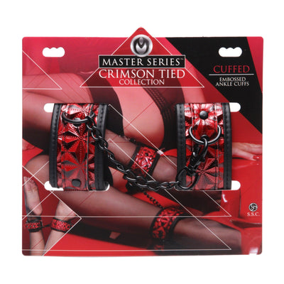 Crimson Tied Embossed Ankle Cuffs - The Dildo Hub