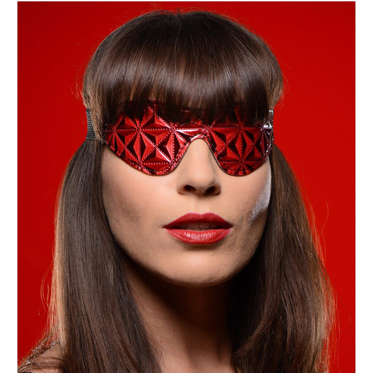 Crimson Tied Full Blackout Embossed Blindfold - The Dildo Hub